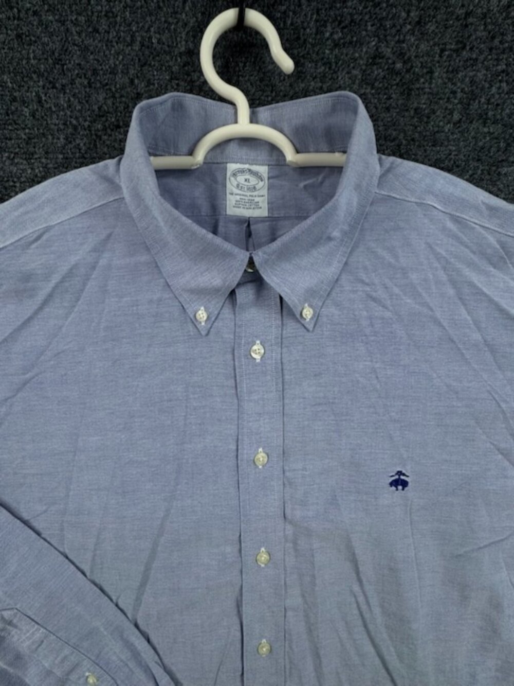 Brooks Brothers American Supima Oxford Button-Down Non-Iron Blue XL Supima Logo